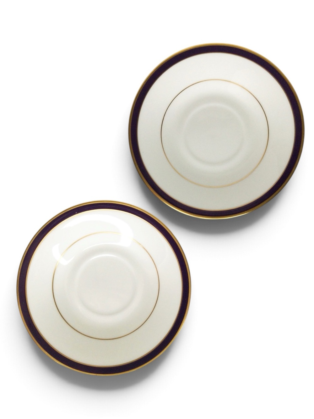 Set of 2 Vintage Oxford Bone China “Annapolis Blue” Saucers - 6"